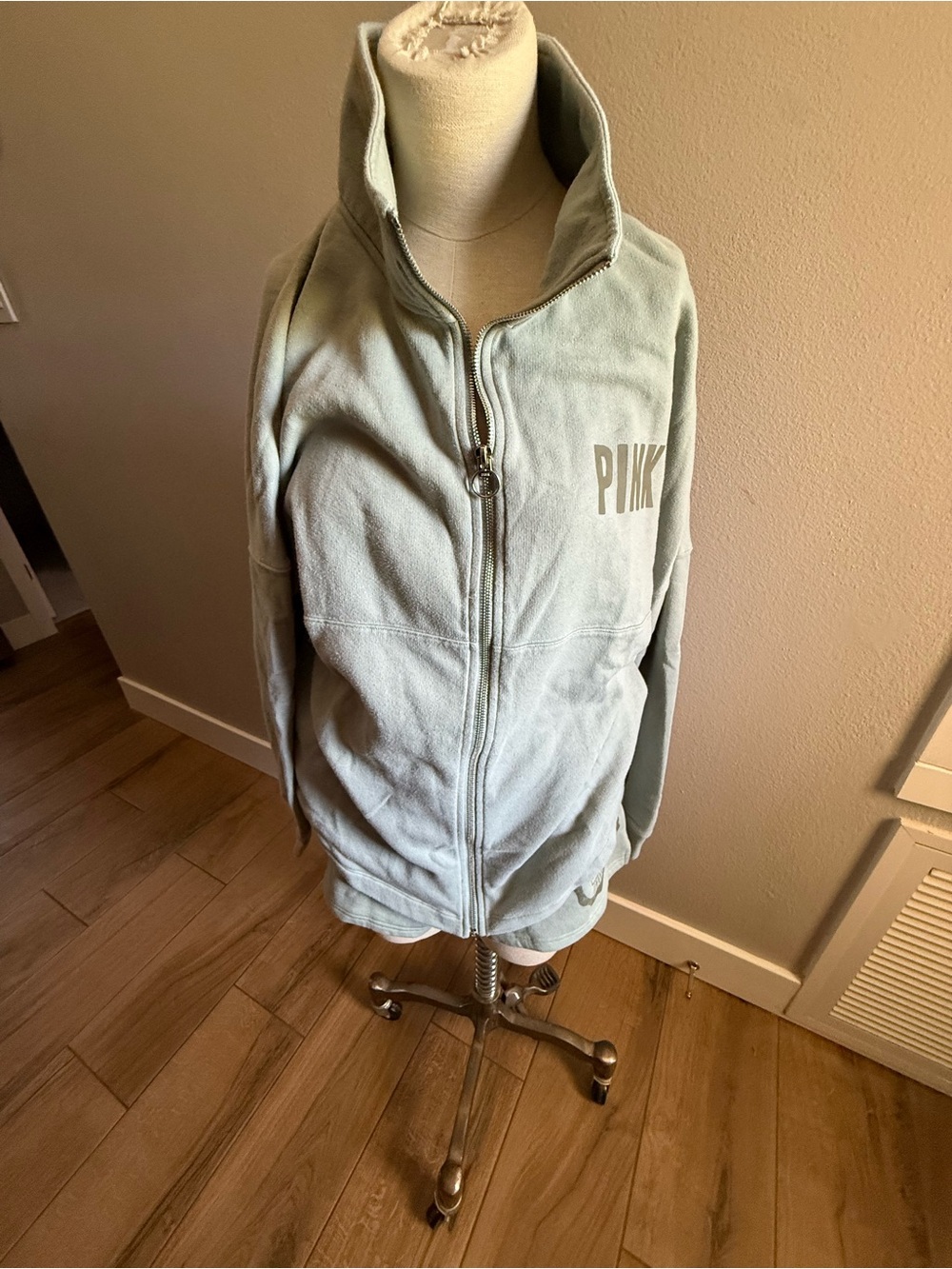 PINK Victoria's Secret Light Sage Zip-Up Jacket